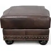 8755 Ottoman in Chesterfield Cowboy Brown Top Grain Leather